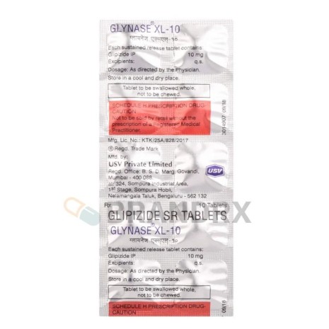 Glynase XL 10 mg USV Private Ltd.